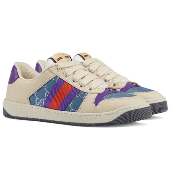 Gucci Shoes - Gucci Screener 'Blue GG Lam'